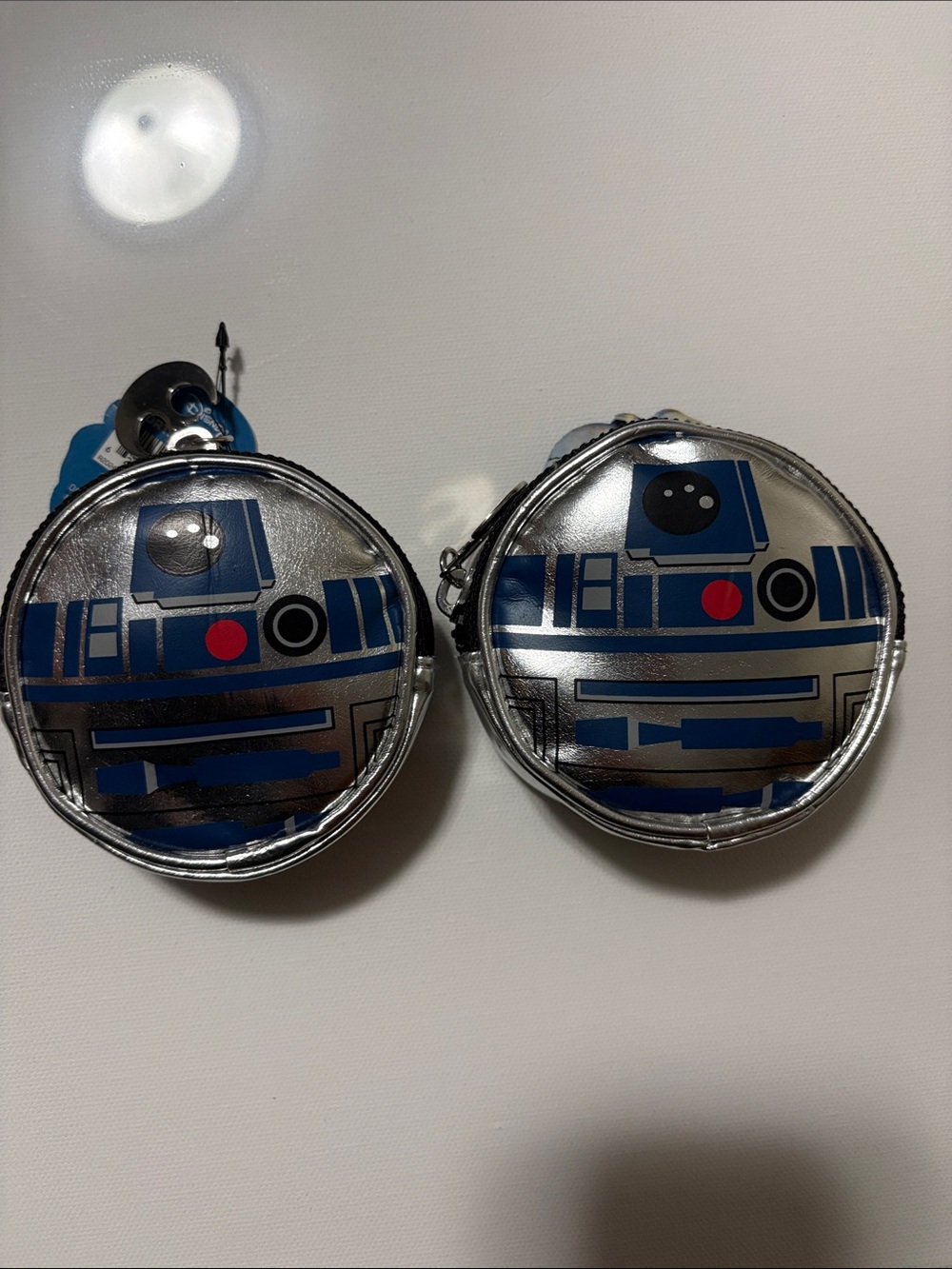Star Wars R2-D2 Silver Coin Pouches with Blue and Red Accents - Set of 2